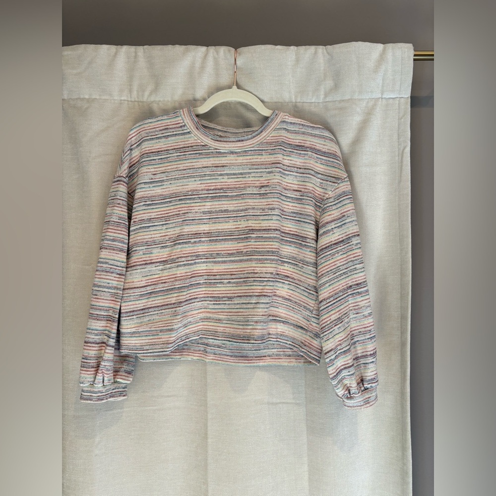 Madewell multicolor stripe crop long sleeve